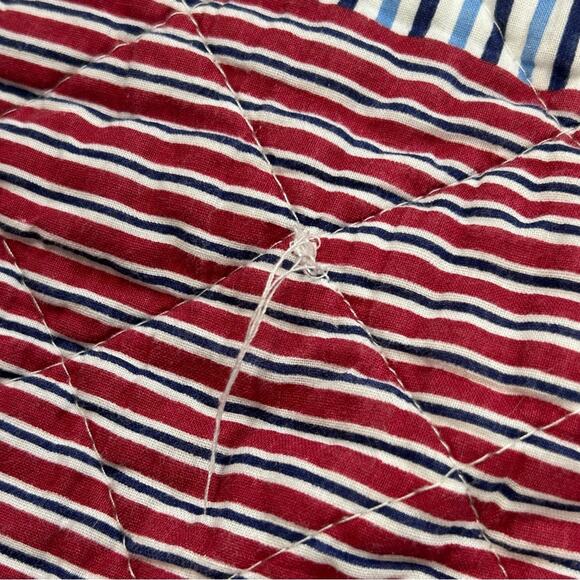 Vintage Tommy Hilfiger Madras Patchwork Nautical Reversible Quilt Twin Size - Picture 6 of 8